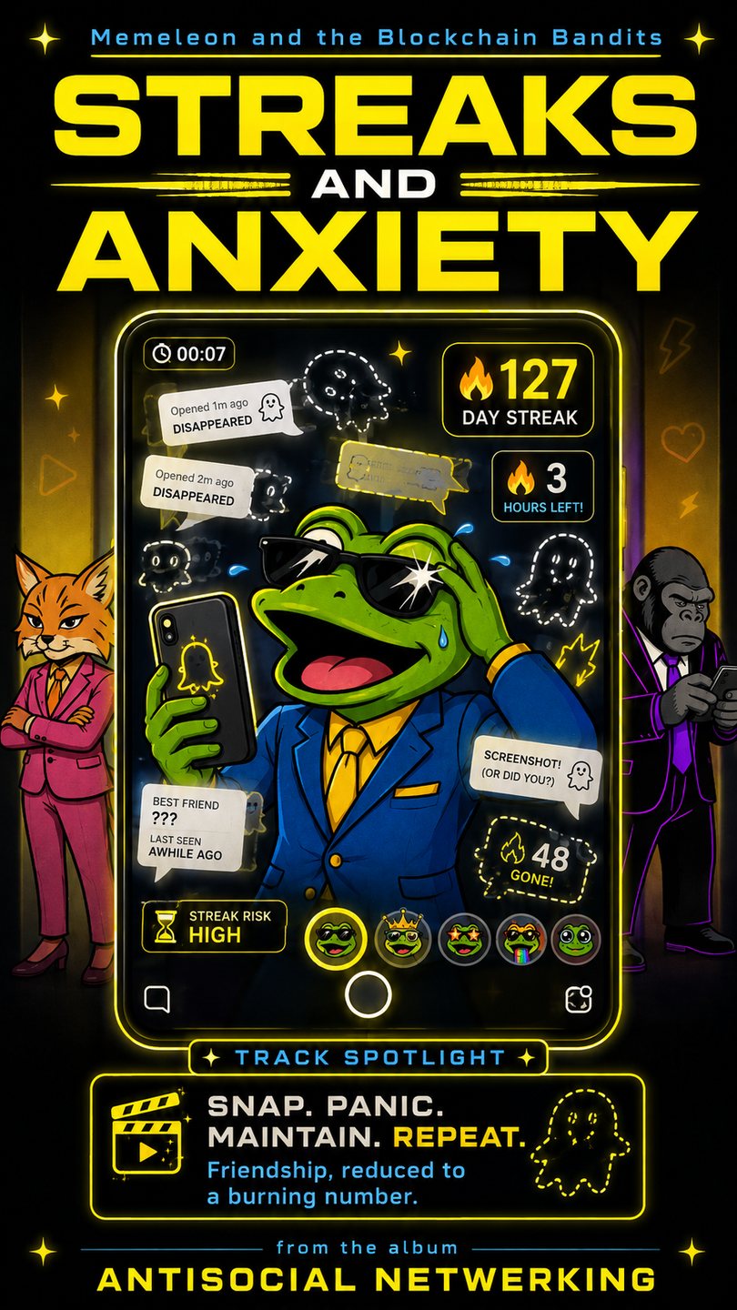 Streaks and Anxiety — Snapchat promo card