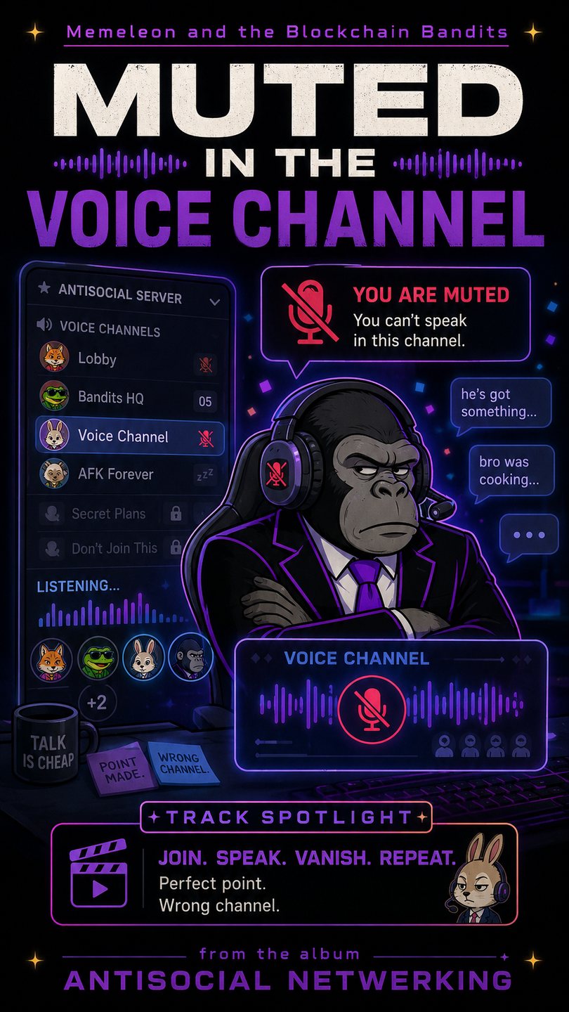 Muted in the Voice Channel — Discord promo card