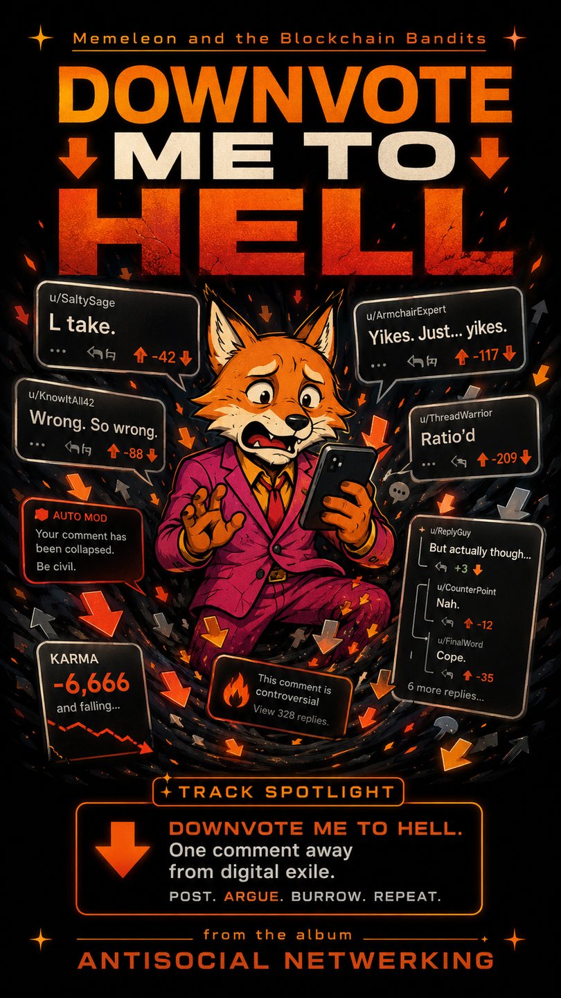 Downvote Me to Hell — Reddit promo card