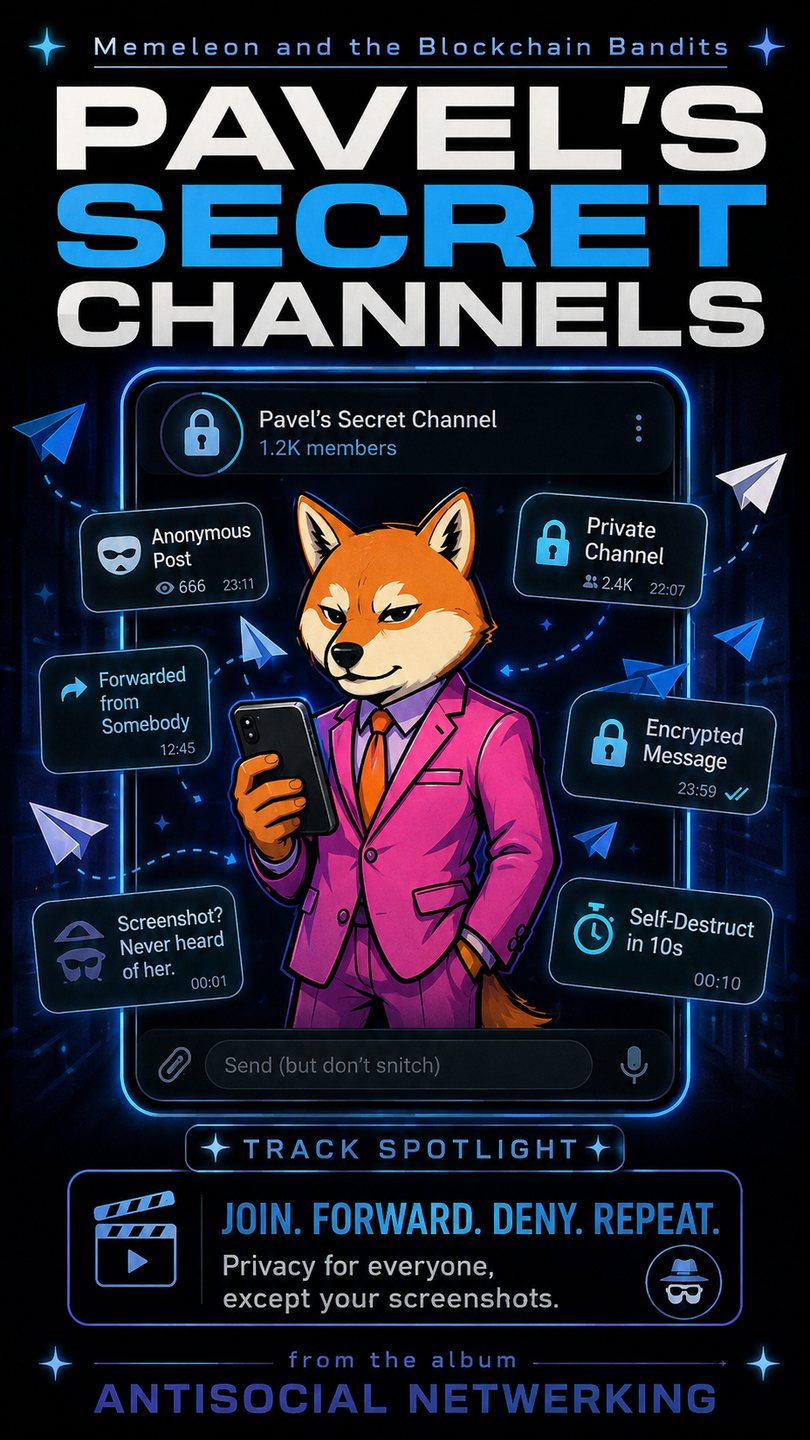 Pavel's Secret Channels — Telegram promo card